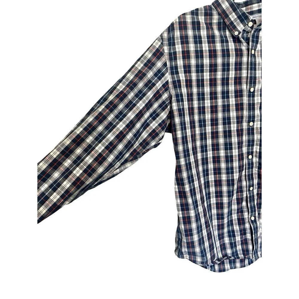 Banana Republic Mens XL Tailored Slim Fit Soft Wash Long Sleeve Plaid Shirt